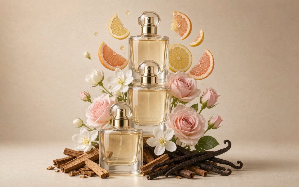 Fragrance notes pyramid concept