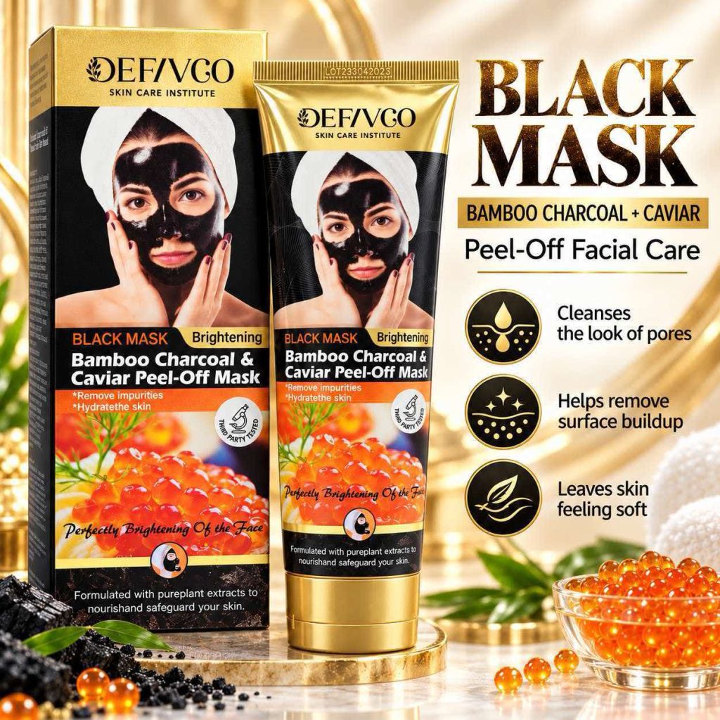 Close view of the Bamboo Charcoal & Caviar Peel-Off Mask packaging