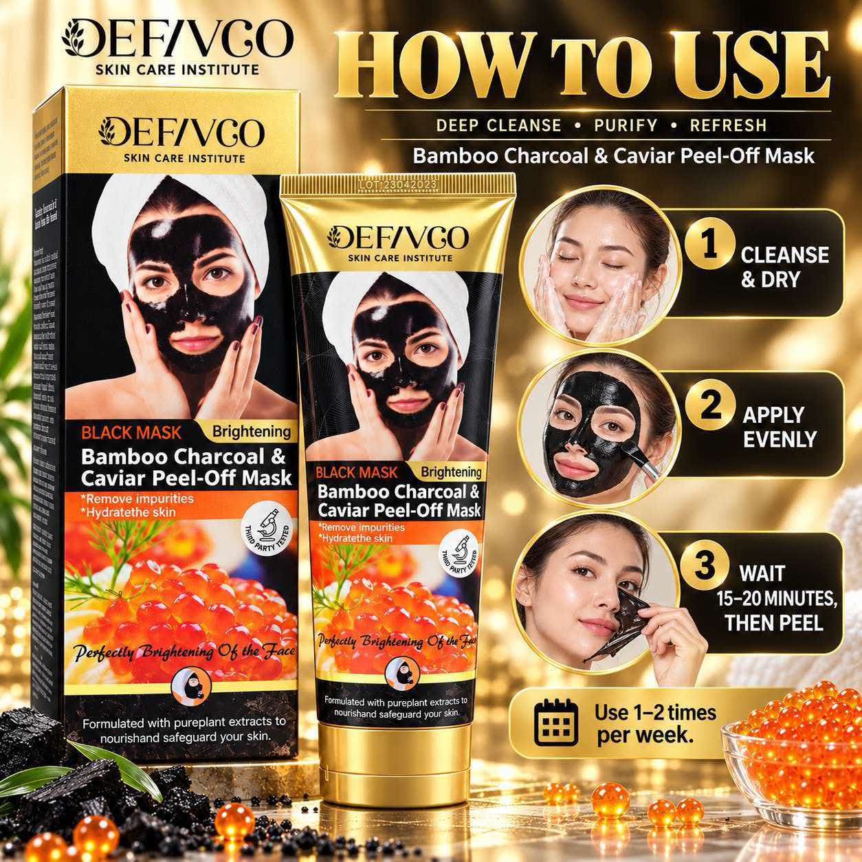 Bamboo Charcoal & Caviar Peel-Off Mask